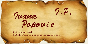 Ivana Popović vizit kartica